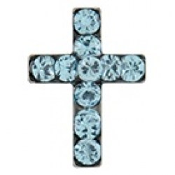 STUDEX Stainless Steel Cross Aquamarine EARRINGS