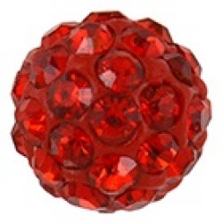 STUDEX Stainless Steel 6mm Fireball Light Siam EARRINGS