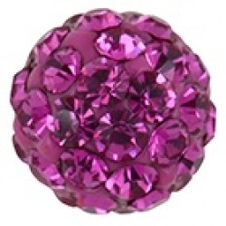 Studex Stainless Steel 6mm Fireball Fuschia Earrings