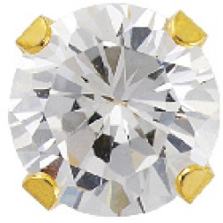 STUDEX Gold Plated 6mm Cubic Zirconia EARRINGS