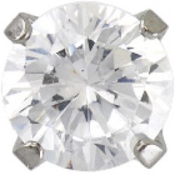 STUDEX Stainless Steel 6mm Cubic Zirconia EARRINGS