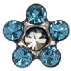 STUDEX Stainless Steel Daisy Blue Zircon Crysta EARRINGS
