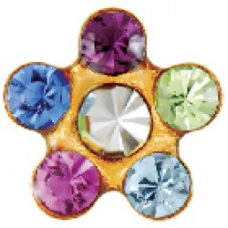 STUDEX Gold Plated Daisy Rainbow EARRINGS