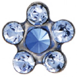 STUDEX Stainless Steel Dasiy Light Sapphire EARRINGS