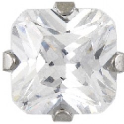 STUDEX Stainless Steel 6mm Cubic Zirconia EARRINGS