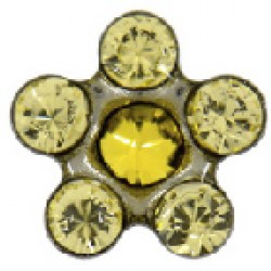 STUDEX Stainless Steel Daisy Light Topaz EARRINGS