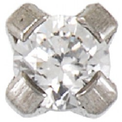 Stainless Steel Tiffany 2mm Cubic Zirconia EARRINGS