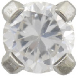 STUDEX Stainless Steel Tiffany 3mm Cubic Zirconia EARRINGS