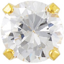 STUDEX Gold Plated Tiffany 5mm Cubic Zirconia EARRINGS