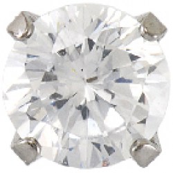 STUDEX Stainless Steel Tiffany 5mm Cubic Zirconia EARRINGS