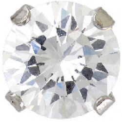 studex Stainless Steel Tiffany 7mm Cubic Zirconia EARRINGS