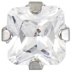 STUDEX 5mm Cubic Zirconia Princess Cut EARRINGS