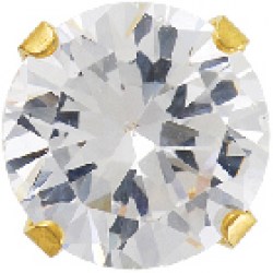 Gold Plated Tiffany 8mm Cubic Zirconia EARRINGS