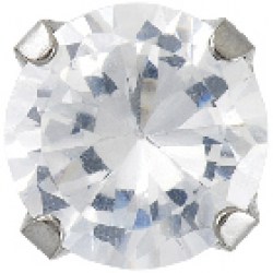 Stainless Steel Tiffany 8mm Cubic Zirconia EARRINGS