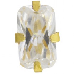 STUDEX Gold Plated 5x3mm Cubic Zirconia EARRINGS