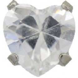 STUDEX Stainless Steel 5mm C/Z Heart EARRINGS