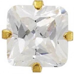 Studex Stainless Stell Gold Plated 6mm Cubic Zirconia 