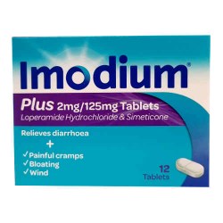 Imodium Plus 2mg/125mg 12 Tablets 